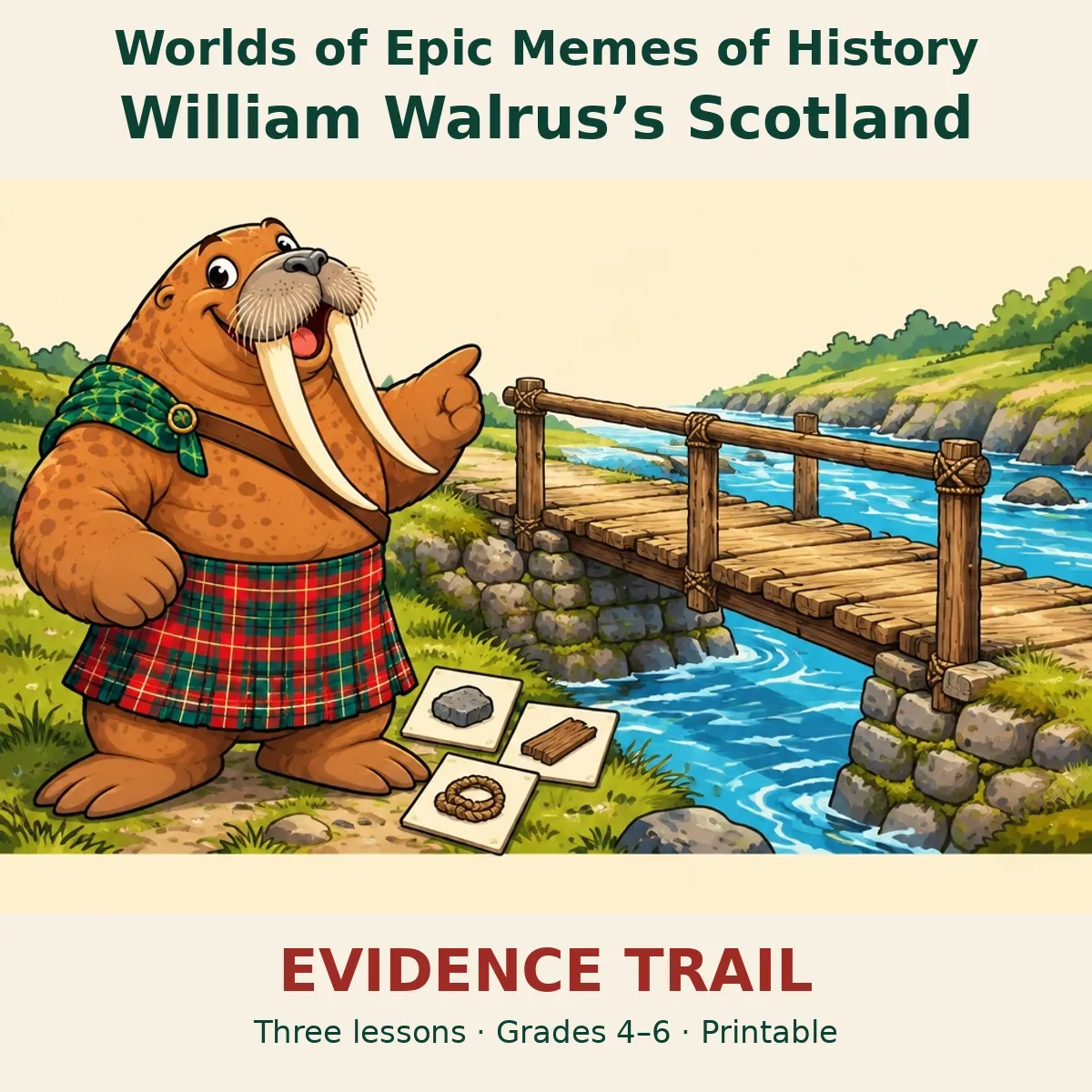 William Walrus's Evidence Trail printable pack for grades 4–6